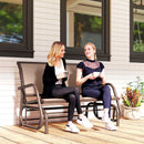 Osumi Bay 2 Seater Patio Swing Bench with Gliding Action, Coffee Brown