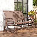 Osumi Bay 2 Seater Patio Swing Bench with Gliding Action, Coffee Brown