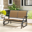Osumi Bay 2 Seater Patio Swing Bench with Gliding Action, Brown