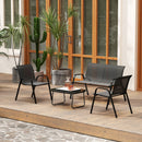 4 piece Outdoor furniture set with chairs and a table on a patio