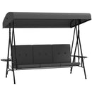 Para Vista 3 Seater Heavy Duty Patio Swing with Tilt Canopy and Side Table, Grey