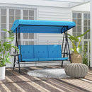 Para Vista 3 Seater Heavy Duty Patio Swing with Tilt Canopy and Side Table, Blue