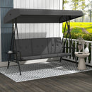 Para Vista 3 Seater Heavy Duty Patio Swing with Tilt Canopy and Side Table, Grey