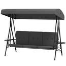 Para Vista 3 Seater Heavy Duty Patio Swing with Tilt Canopy and Side Table, Grey
