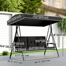 Para Vista 3 Seater Heavy Duty Patio Swing with Tilt Canopy and Side Table, Black