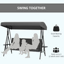 Para Vista 3 Seater Heavy Duty Patio Swing with Tilt Canopy and Side Table, Grey