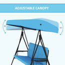 Para Vista 3 Seater Heavy Duty Patio Swing with Tilt Canopy and Side Table, Blue