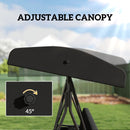 Para Vista 3 Seater Heavy Duty Patio Swing with Tilt Canopy and Side Table, Black