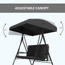 Para Vista 3 Seater Heavy Duty Patio Swing with Tilt Canopy and Side Table, Grey