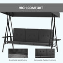 Para Vista 3 Seater Heavy Duty Patio Swing with Tilt Canopy and Side Table, Grey