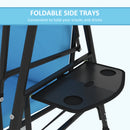Para Vista 3 Seater Heavy Duty Patio Swing with Tilt Canopy and Side Table, Blue