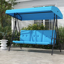 Para Vista 3 Seater Heavy Duty Patio Swing with Tilt Canopy and Side Table, Blue