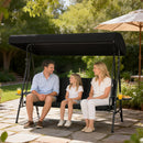 Para Vista 3 Seater Heavy Duty Patio Swing with Tilt Canopy and Side Table, Black