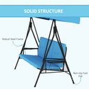 Para Vista 3 Seater Heavy Duty Patio Swing with Tilt Canopy and Side Table, Blue