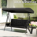 Para Vista 3 Seater Heavy Duty Patio Swing with Tilt Canopy and Side Table, Black
