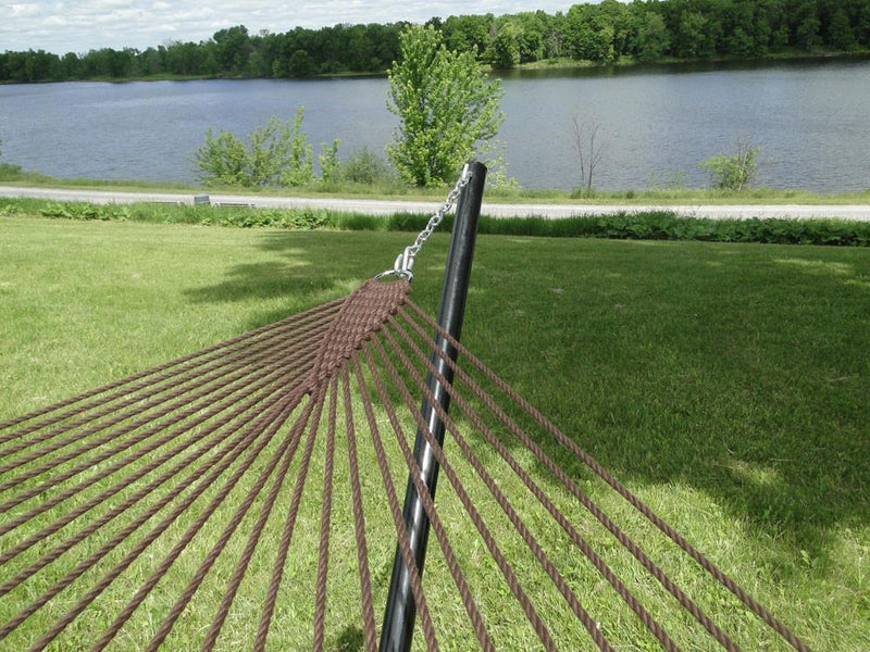 Deluxe Polyester Rope Hammock with 3-Beam Stand