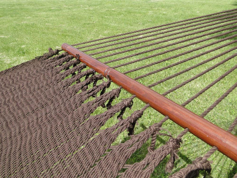 Deluxe Polyester Rope Hammock with Wicker Stand