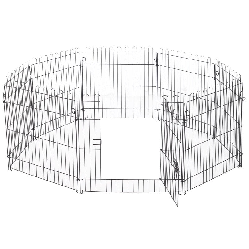 Portable 24-inch Pet Barrier Exercise Playpen Crate with 8 Panels