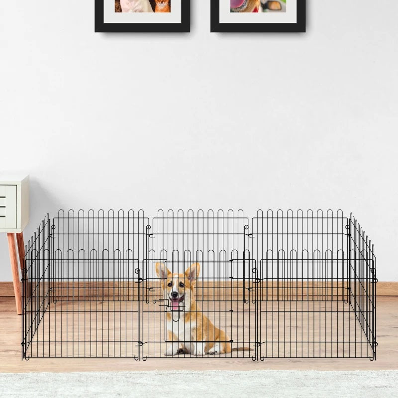 Portable 24-inch Pet Barrier Exercise Playpen Crate with 8 Panels