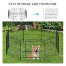 Portable 24-inch Pet Barrier Exercise Playpen Crate with 8 Panels