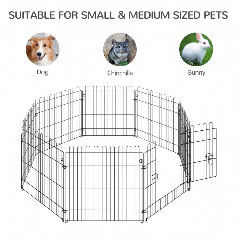 Portable 24-inch Pet Barrier Exercise Playpen Crate with 8 Panels