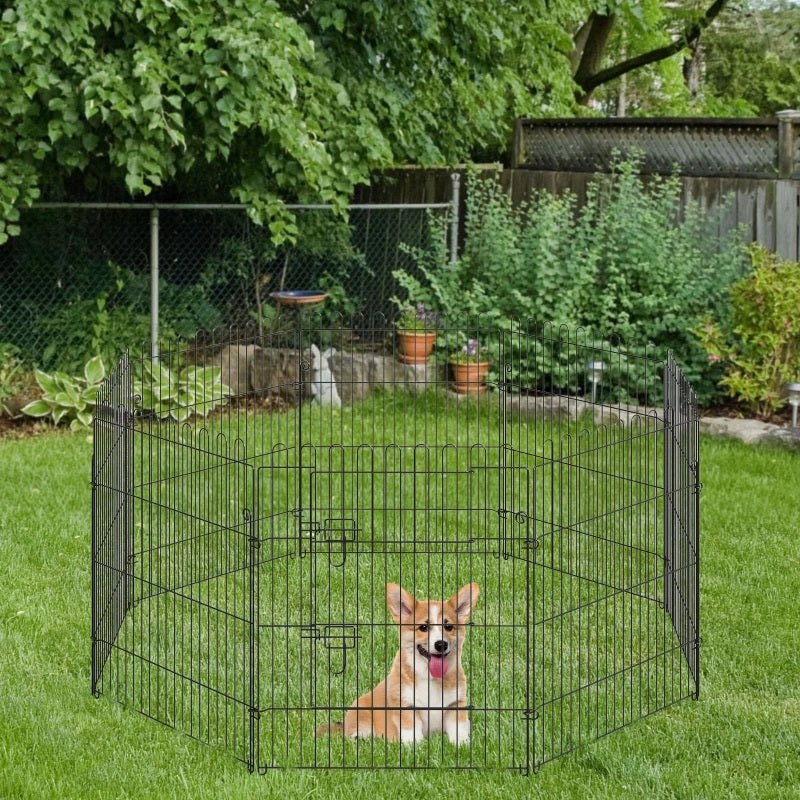 Portable 30-inch Pet Barrier Exercise Playpen Crate with 8 Panels