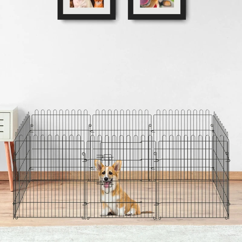 Portable 30-inch Pet Barrier Exercise Playpen Crate with 8 Panels