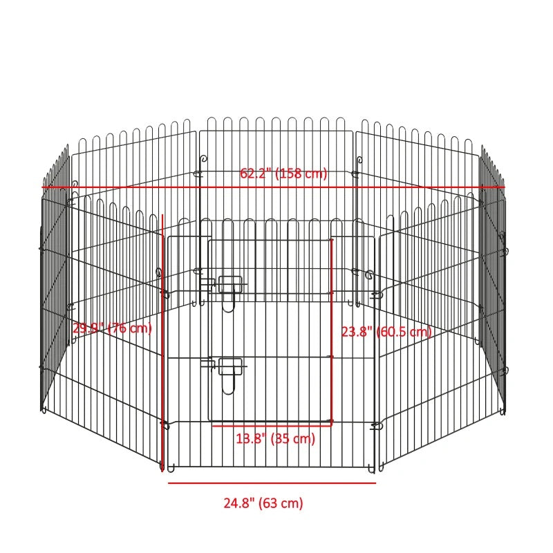 Portable 30-inch Pet Barrier Exercise Playpen Crate with 8 Panels