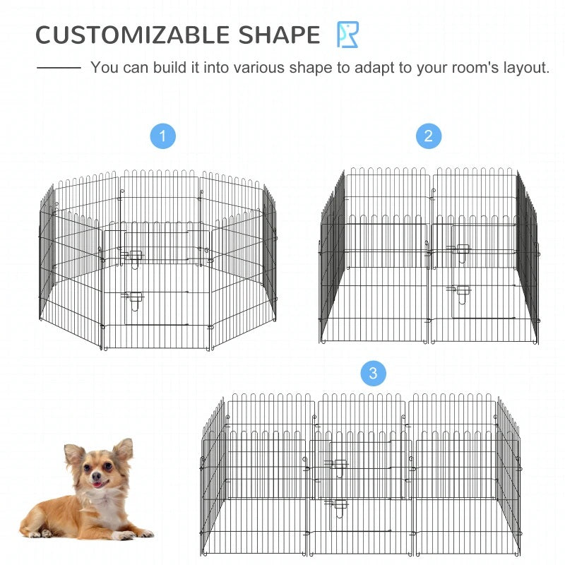 Portable 30-inch Pet Barrier Exercise Playpen Crate with 8 Panels