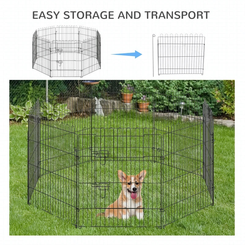 Portable 30-inch Pet Barrier Exercise Playpen Crate with 8 Panels