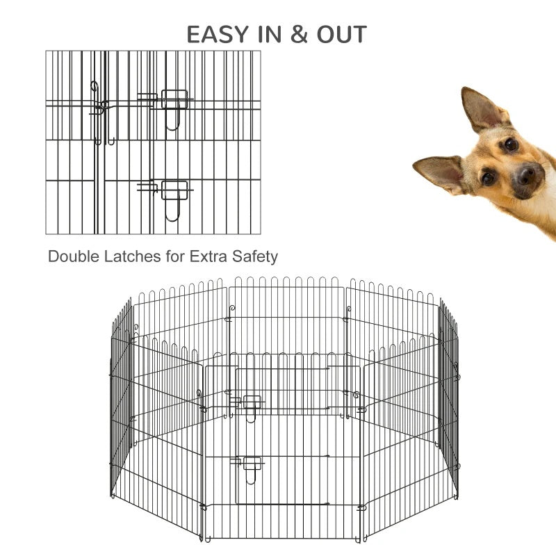 Portable 30-inch Pet Barrier Exercise Playpen Crate with 8 Panels