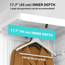 Portable Wardrobe with Clear Door Windows, 8 Compartments, 2 Hanging Rods, and Magnetic Doors - White