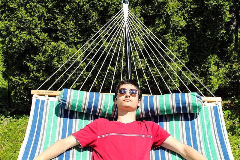 Deluxe Quilted Hammock with 3-Beam Stand