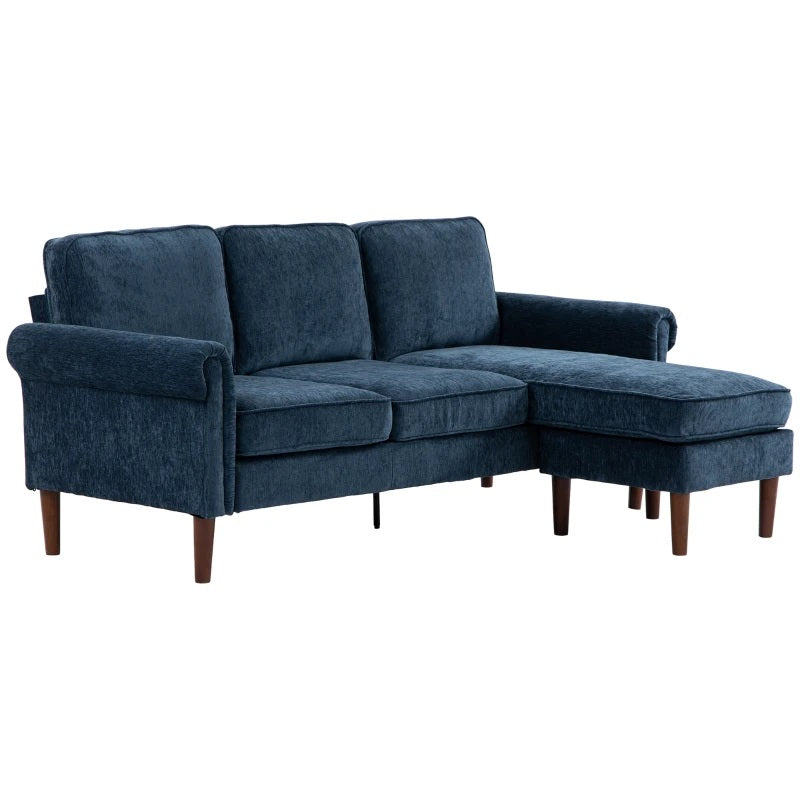 Renata 80" 3-Seat Reversible Sectional Sofa - Dark Blue