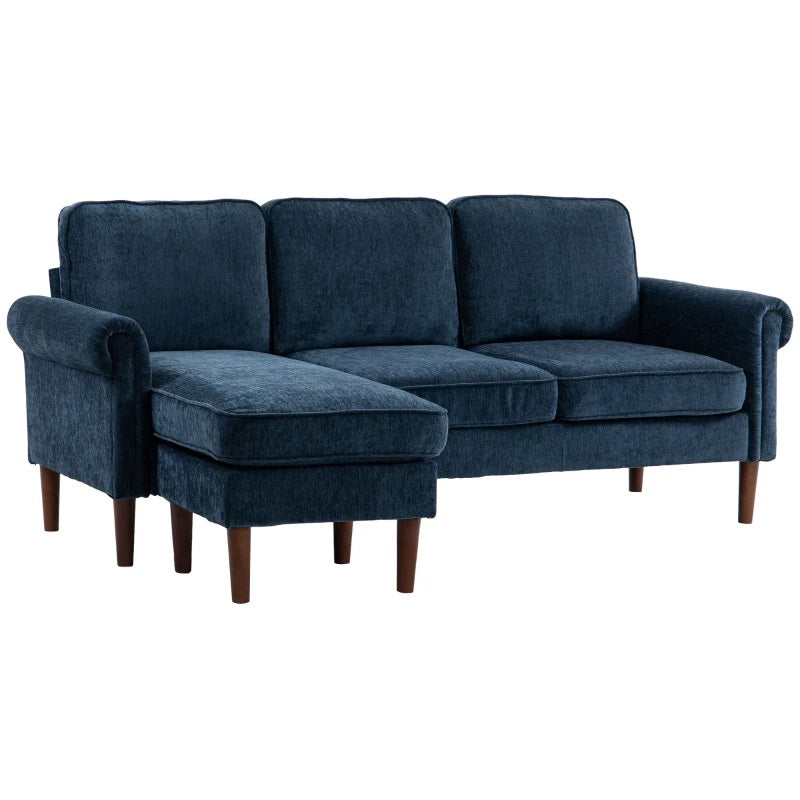 Renata 80" 3-Seat Reversible Sectional Sofa - Dark Blue