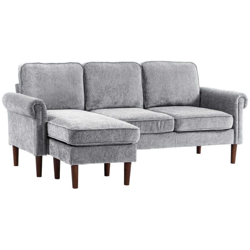 Renata 80" 3-Seat Reversible Sectional Sofa - Grey