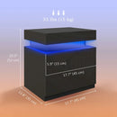 End Tables, Reno Black 2 Drawer End Table with LED Lights - Seasonal Overstock