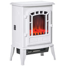 Retro Stove Electric Fireplace with 1500W Heater with Realistic Flame, White