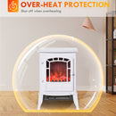 Retro Stove Electric Fireplace with 1500W Heater with Realistic Flame, White