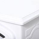 Retro Stove Electric Fireplace with 1500W Heater with Realistic Flame, White