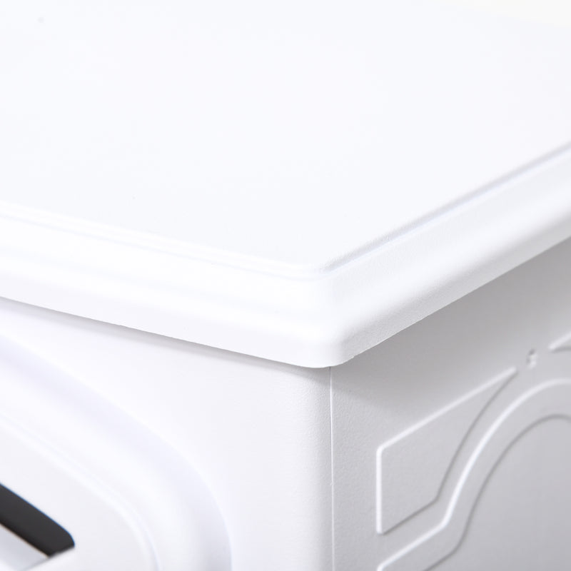 Retro Stove Electric Fireplace with 1500W Heater with Realistic Flame, White