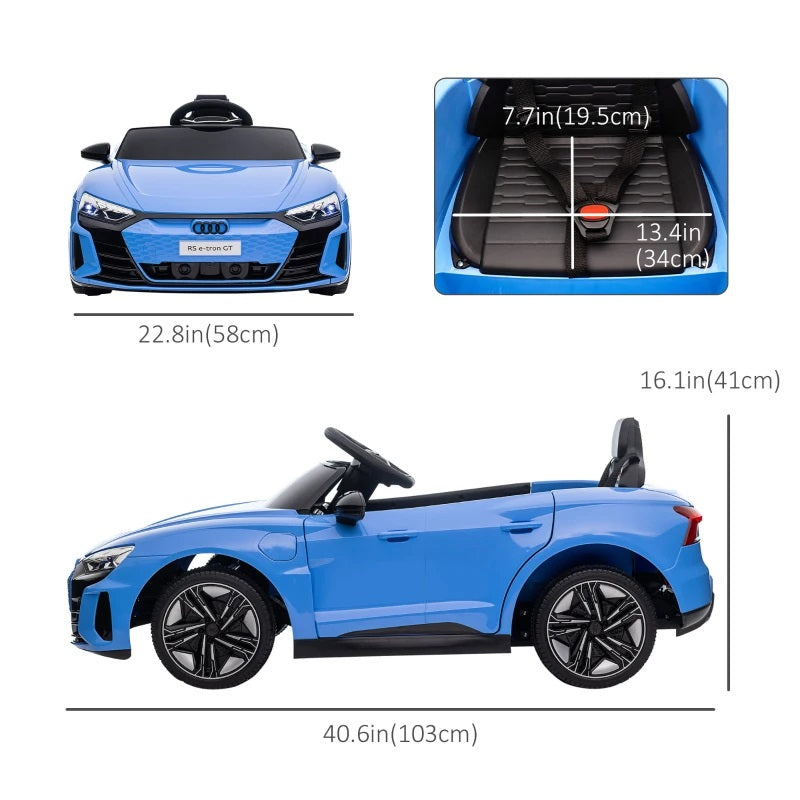 Ride-On 12V Sports Car for Kids with Remote Control and Honking Horn, 1 Seater - Blue