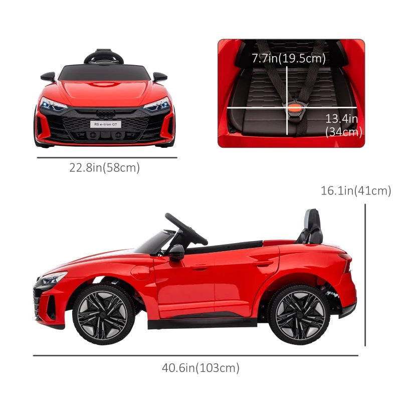 Ride-On 12V Sports Car for Kids with Remote Control and Honking Horn, 1 Seater - Red