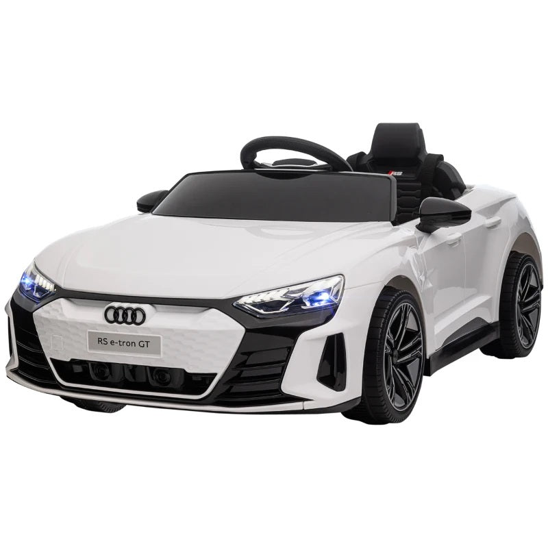 Ride-On 12V Sports Car for Kids with Remote Control and Honking Horn, 1 Seater - White