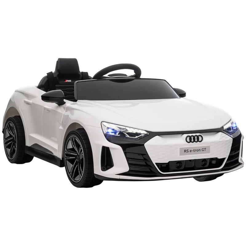 Ride-On 12V Sports Car for Kids with Remote Control and Honking Horn, 1 Seater - White