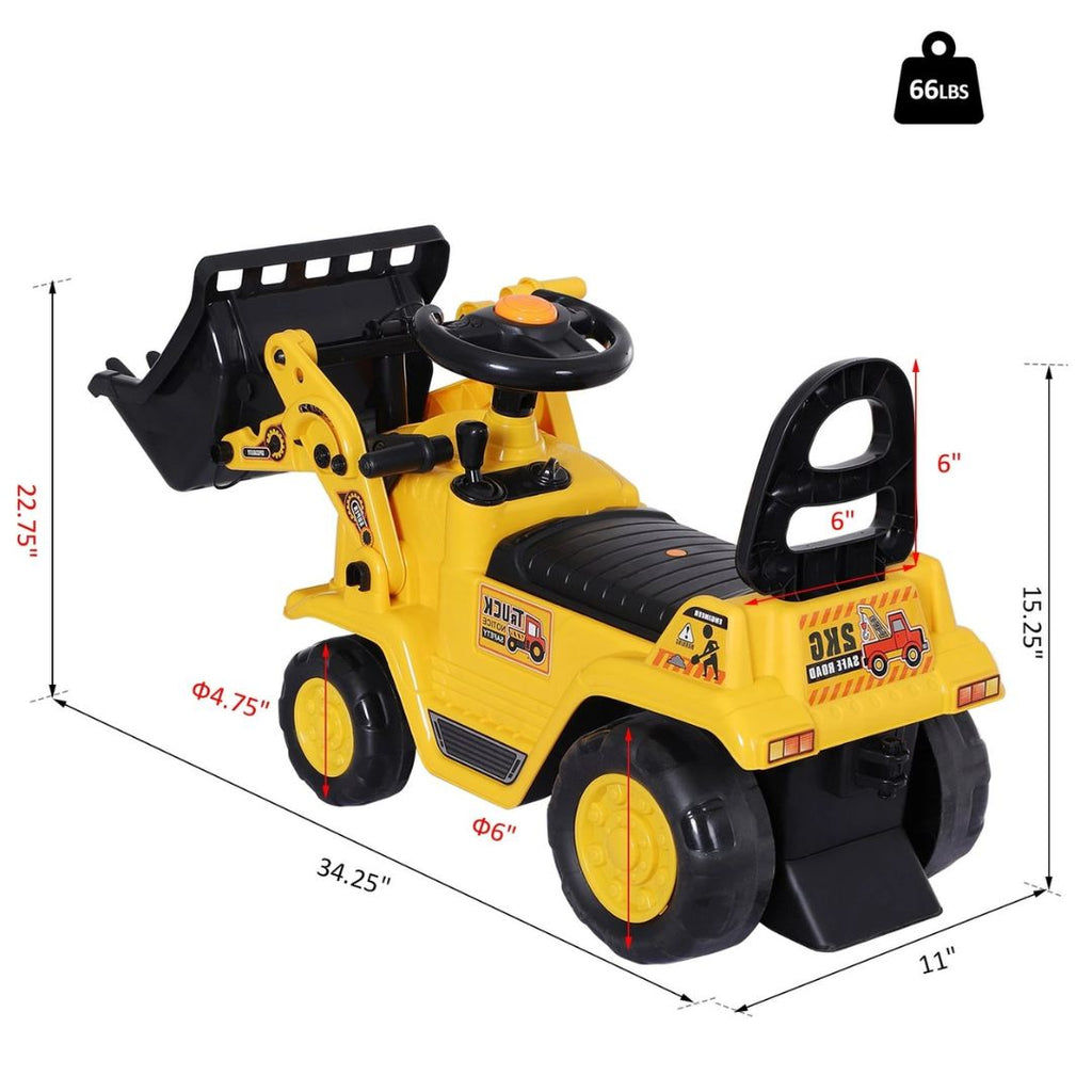 Toy Riding Bulldozer Ride On Toy Bulldozer with Moving Bucket Horn and Steering for Ages 3