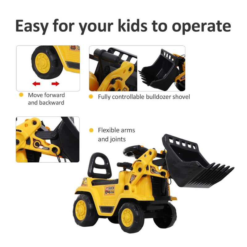 Ride On Toy Bulldozer with Moving Bucket Horn and Steering for Ages 3 and Up