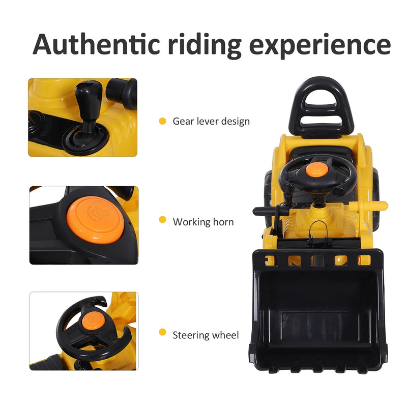 Ride On Toy Bulldozer with Moving Bucket Horn and Steering for Ages 3 and Up