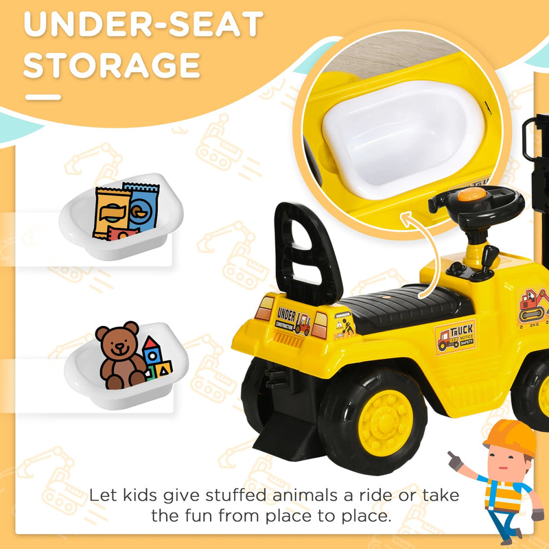 Ride On Toy Forklift Manual Push Car for Kids 3-4 Years