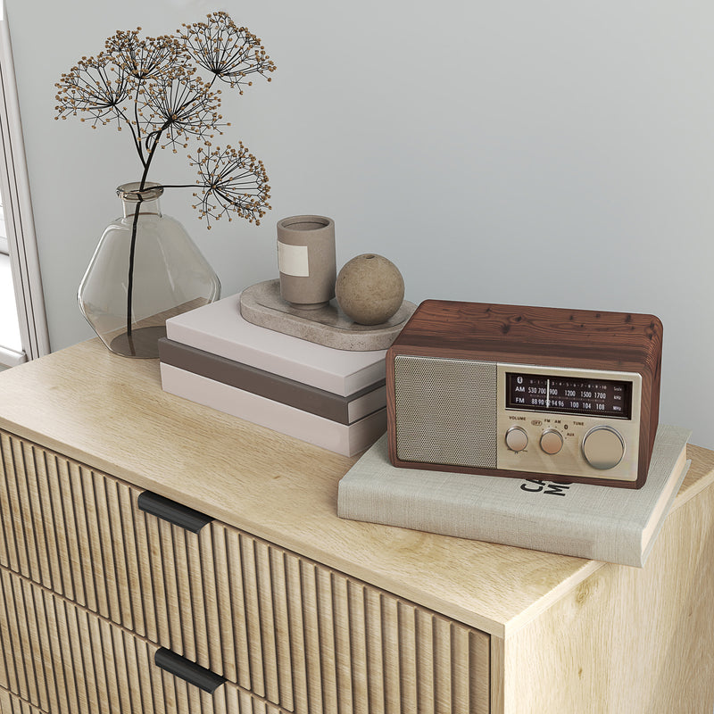 Riversong Creek 3-Drawer Dresser for Bedroom with Fluted Panels - Natural Oak